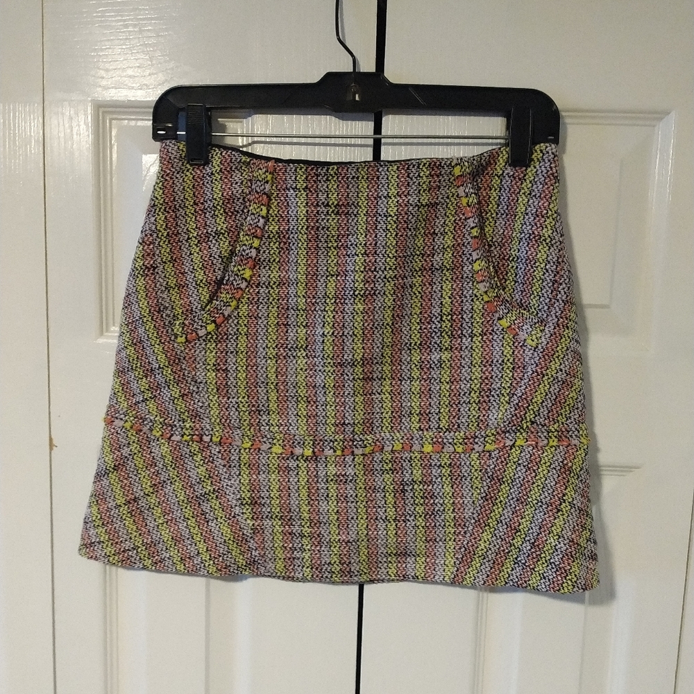 Maje Cotton Tweed Mini Skirt